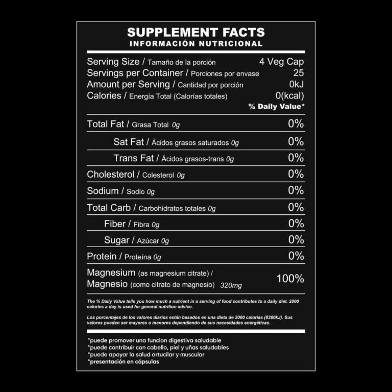 CITRATO DE MAGNESIO 100 CAPSULAS