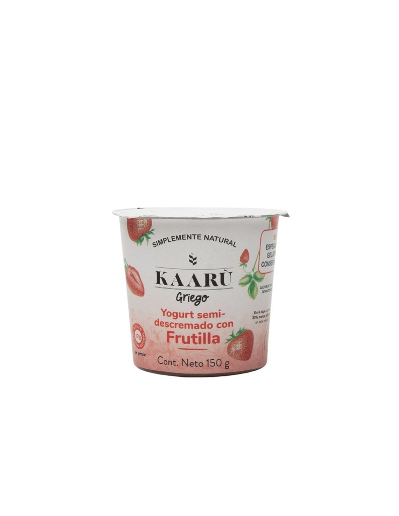 YOGURT GRIEGO SEMIDESCREMADO CON FRUTILLA 470G KAARU
