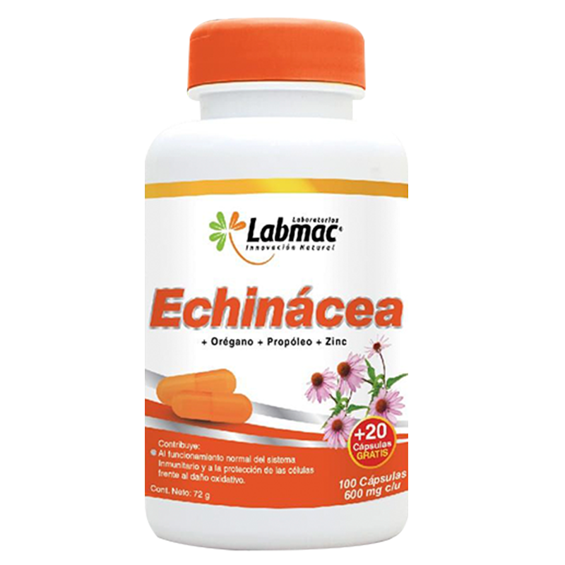 ECHINACEA OREGANO PROPOLEO Y ZINC 120 CAPSULAS 600 MG LABMAC 