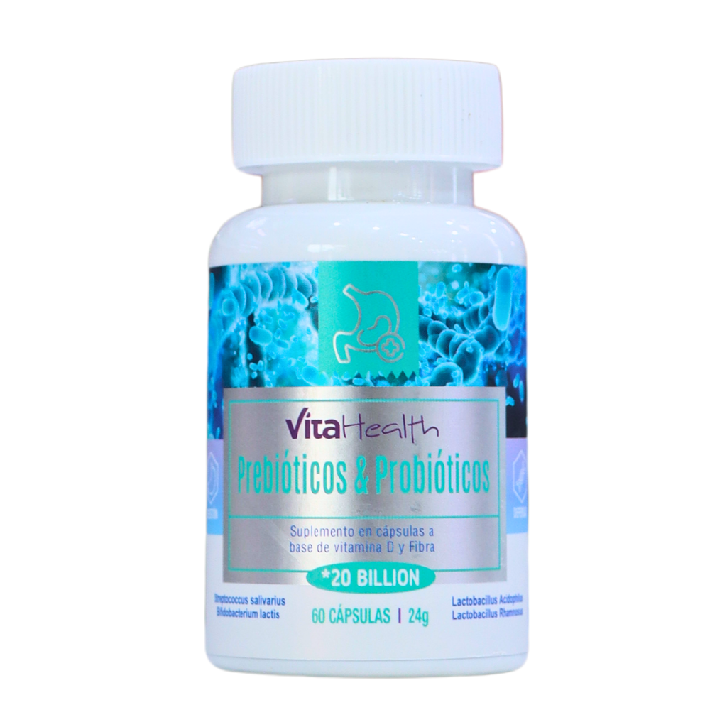[VTH-0024] PREBIOTICOS & PROBIOTICOS 60 CAPSULAS 20 BILLONES VITAHEALTH