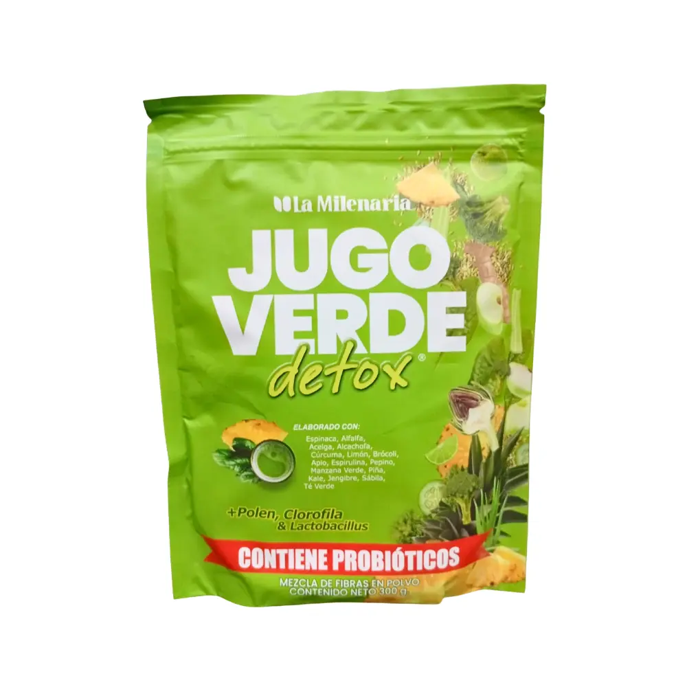 JUGO VERDE DETOX FUNDA 300 G LA MILENARIA