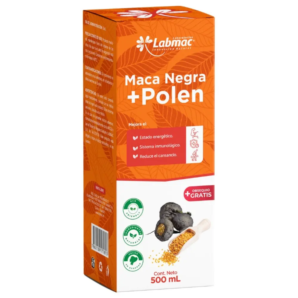 MACA NEGRA + POLEN JARABE 500 ML LABMAC