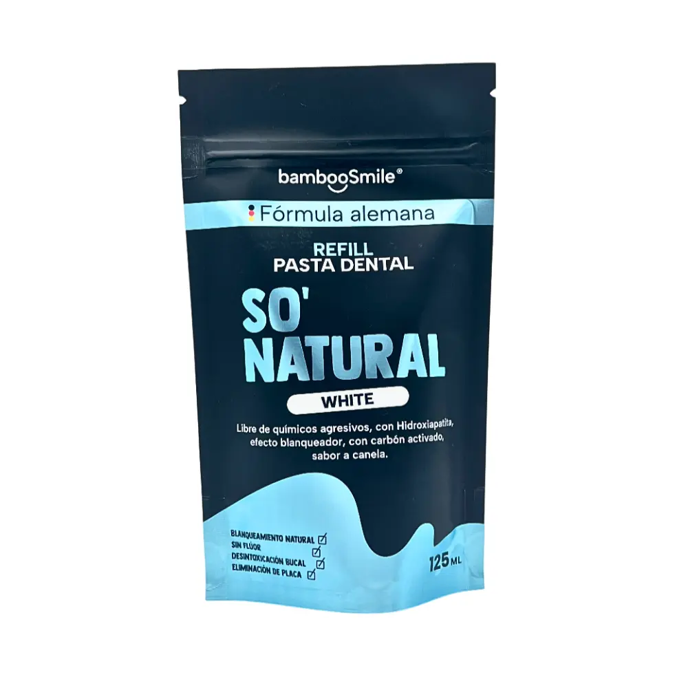 REFILL PASTA DENTAL NATURAL WHITE 125ML BAMBOO