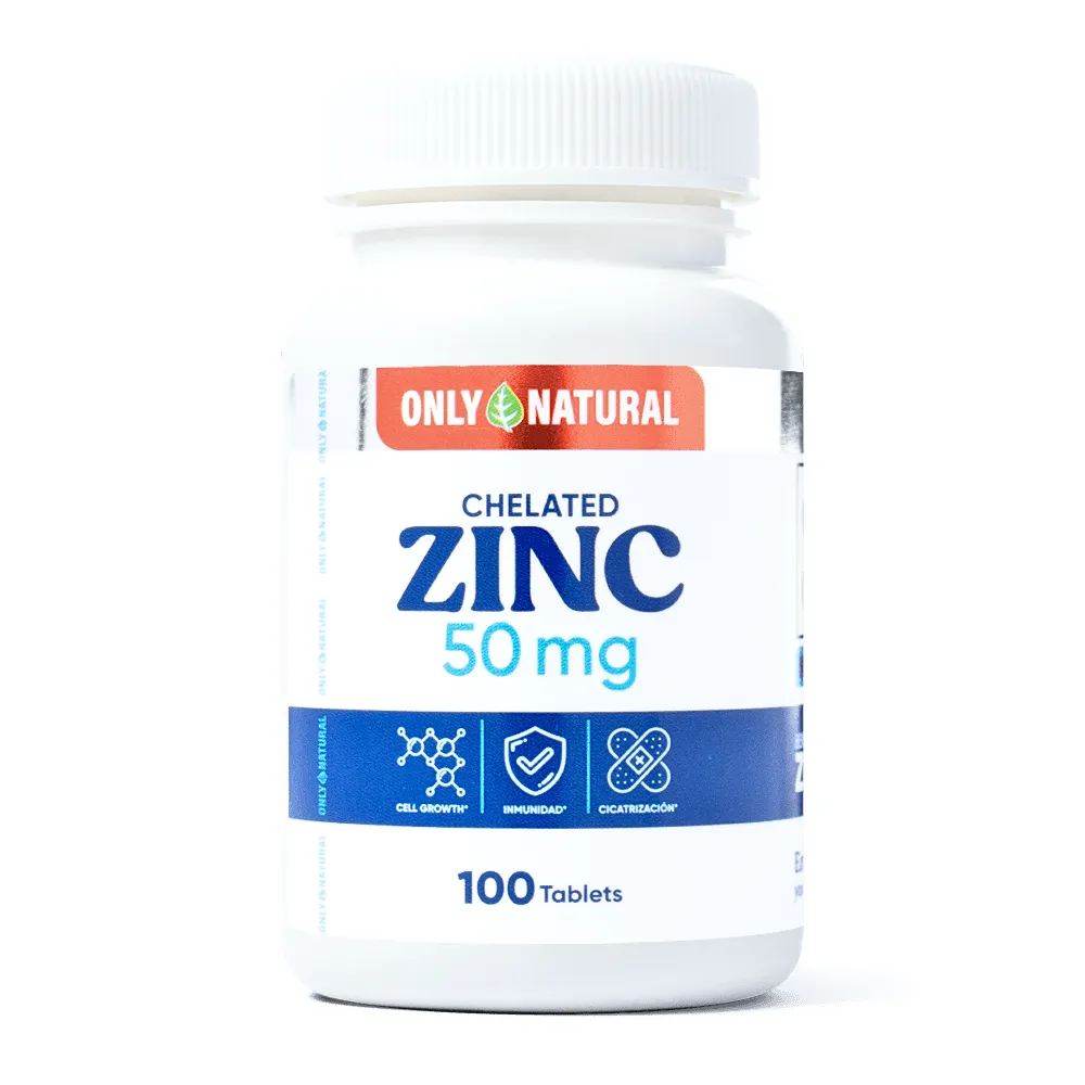 ZINC CHELATE 100 TABLETAS 50 MG ONLY NATURAL