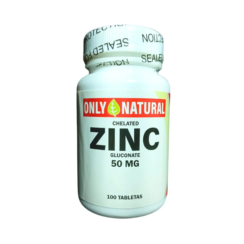 [ONL-0010] ZINC GLUCONATE 100 TABLETAS 50MG ONLY NATURAL