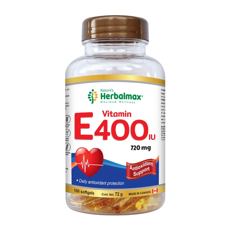 VITAMINA E 400 IU 100 SOFTGEL 720 MG HERBALMAX