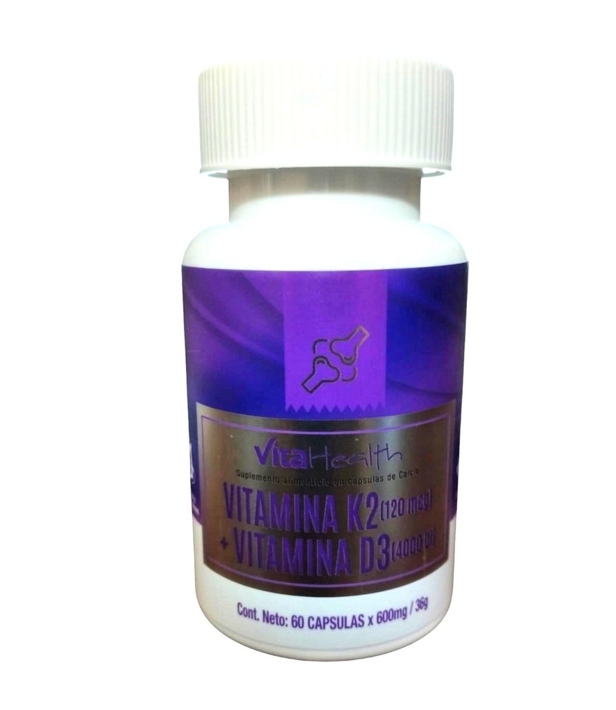 VITAMINA K2 + VITAMINA D3 60 CAPSULAS 600 MG VITAHEALTH