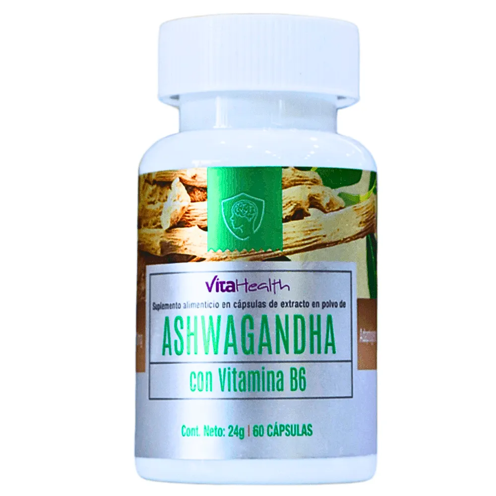 ASHWAGANDHA CON VITAMINA B6 60 CAPSULAS 400 MG VITAHEALTH