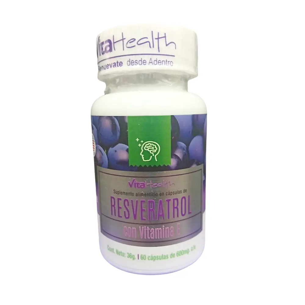 RESVERATROL CON VITAMINA E 60 CAPSULAS 600 MG VITA HEALTH