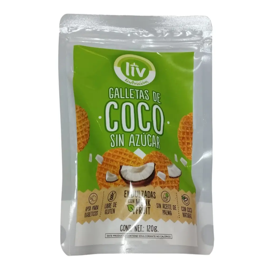 [LIV-0048] GALLETAS DE COCO SIN AZUCAR 120 G LIV