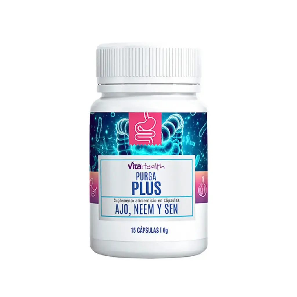 PURGA PLUS AJO NEEM Y SEN 15 CAPSULAS 6 G VITAHEALTH