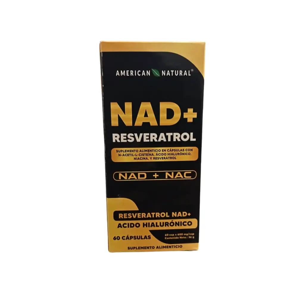 NAD + RESVERATROL 60 CAPSULAS 600 MG AMERICAN NATURAL