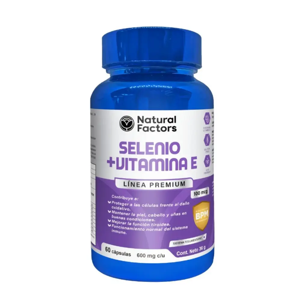 [NTF-0056] SELENIO + VITAMINA E 60 CAPSULAS 600 MG FACTORS