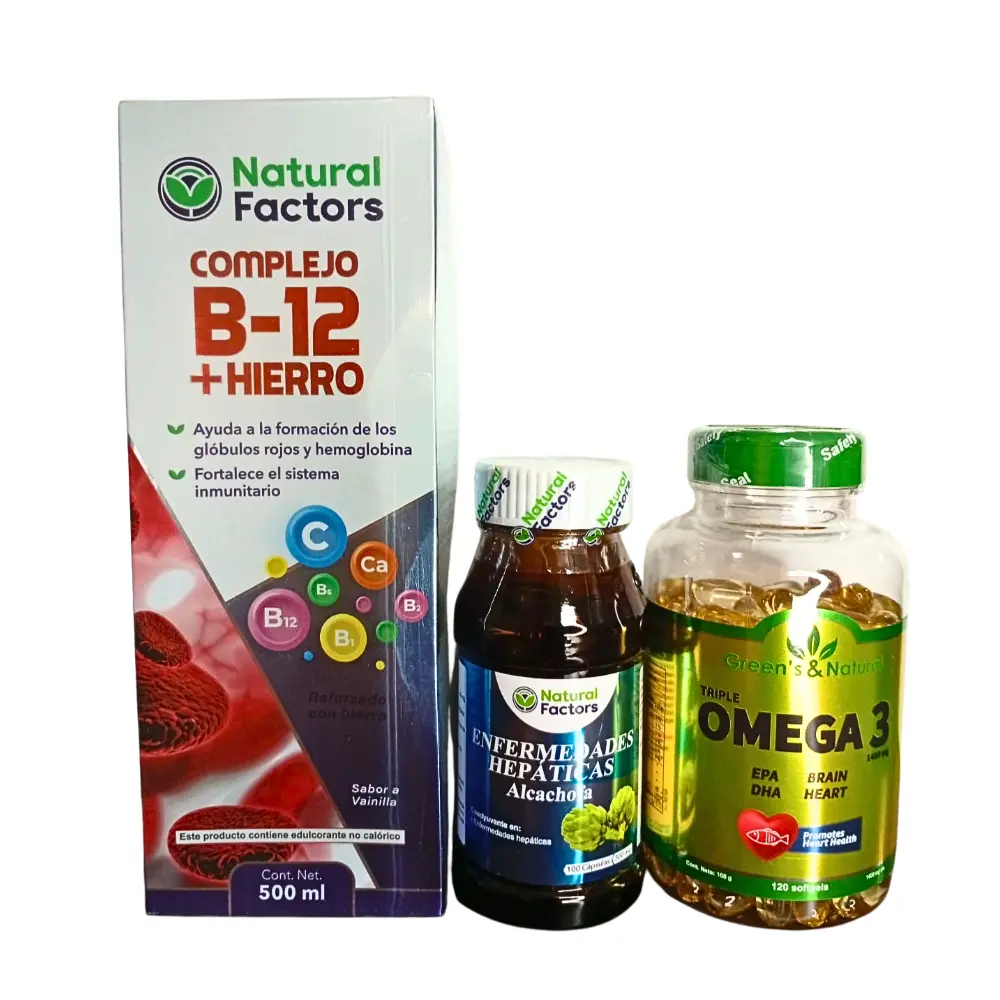 COMBO DETOX POWER B-12 + ALCACHOFA + OMEGA 3