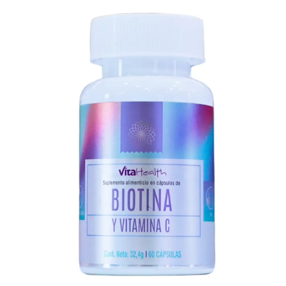 [VTH-0035] BIOTINA Y VITAMINA C 60 CAPSULAS 540 MG VITAHEALTH
