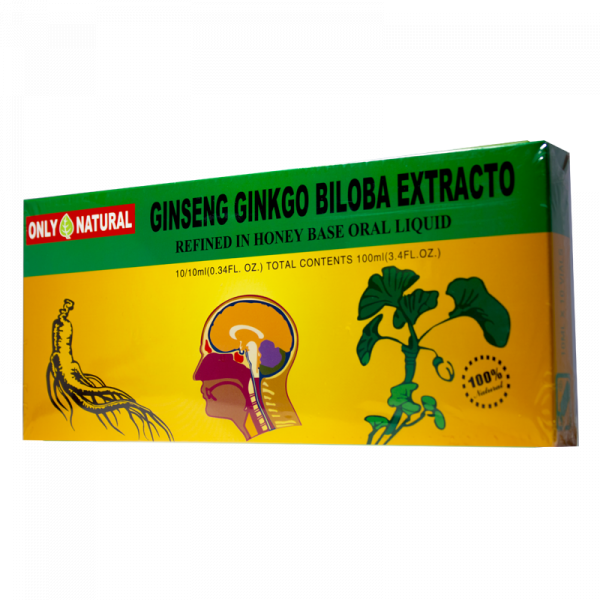 GINSENG-GINKGO BILOBA 30 AMPOLLAS BEBIBLES ONLY NATURAL 
