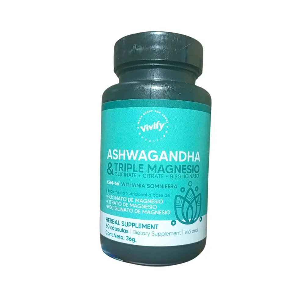 [VVF-0015] ASHWAGANDHA & TRIPLE MAGNESIO  60 CAPSULAS 