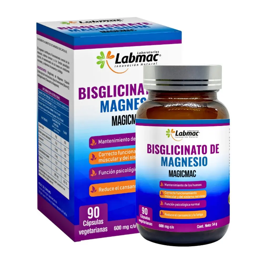 [LBM-0132] BISGLICINATO DE MAGNESIO 90 CAPSULAS 600 MG LABMAC 