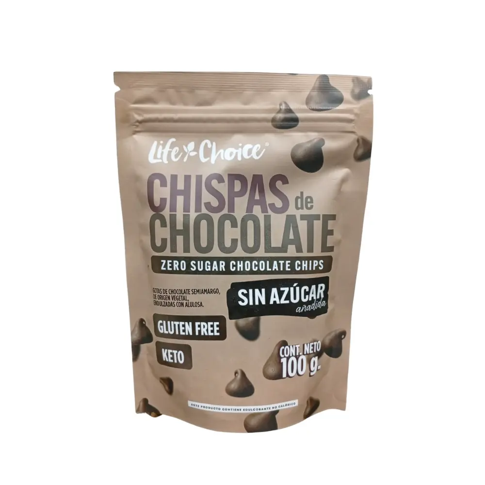 [LCH-0016] CHISPAS DE CHOCOLATE SIN AZUCAR 100 G LIFE CHOICE