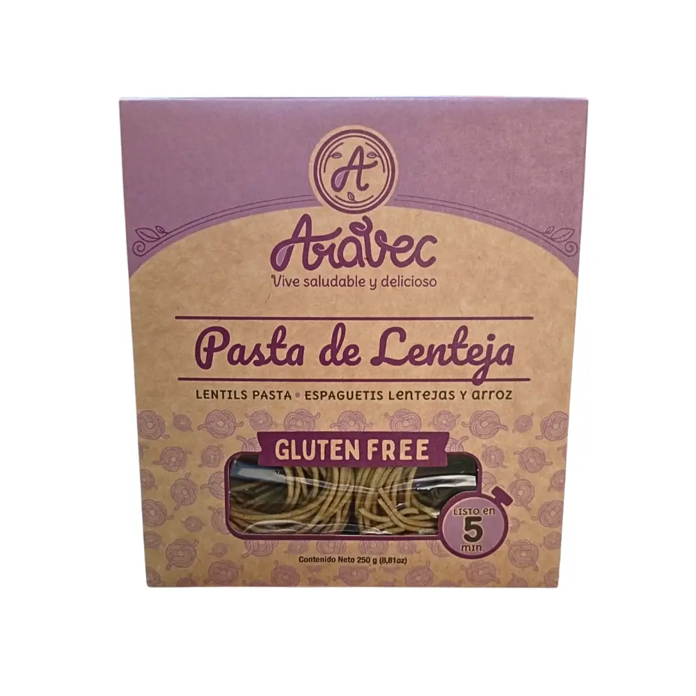 PASTA DE LENTEJA TIPO ESPAGUETIS 250 G ARAVEC