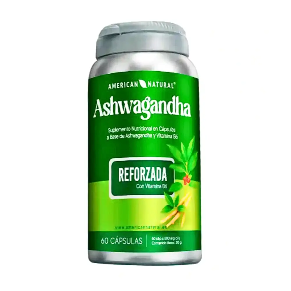ASHWAGANDHA CON VITAMINA B6 60 CAPSULAS AMERICAN NATURAL