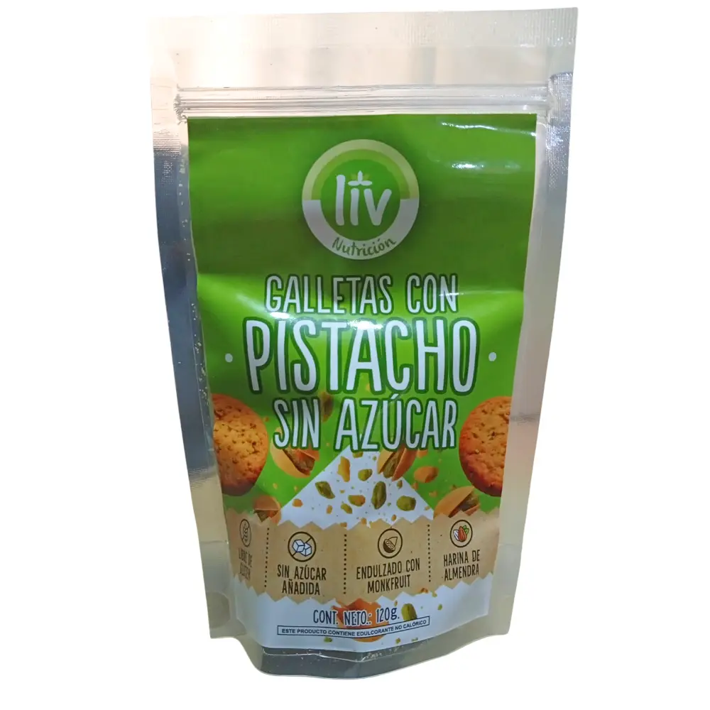 GALLETAS CON PISTACHO SIN AZUCAR 120 G LIV