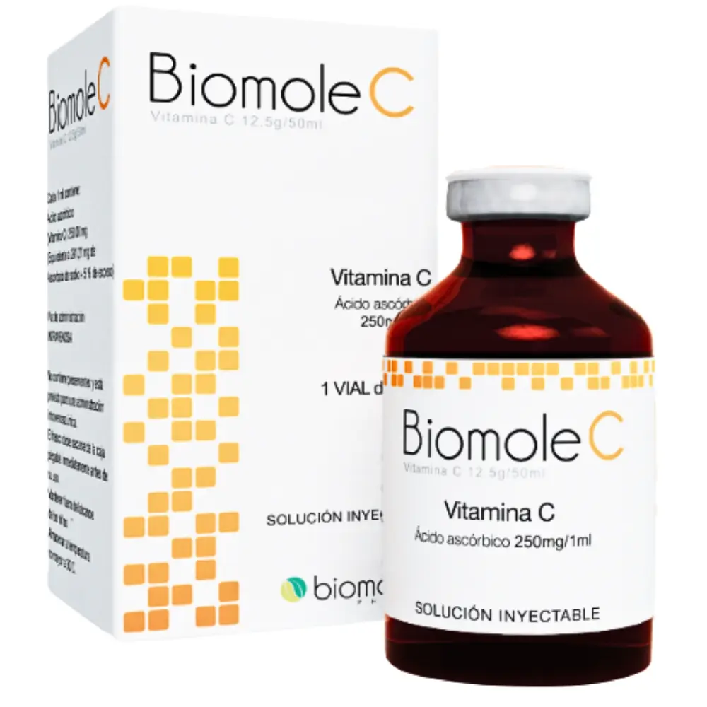 VITAMINA C 50 ML 250 MG SOLUCION INYECTABLE BIOMOLEC