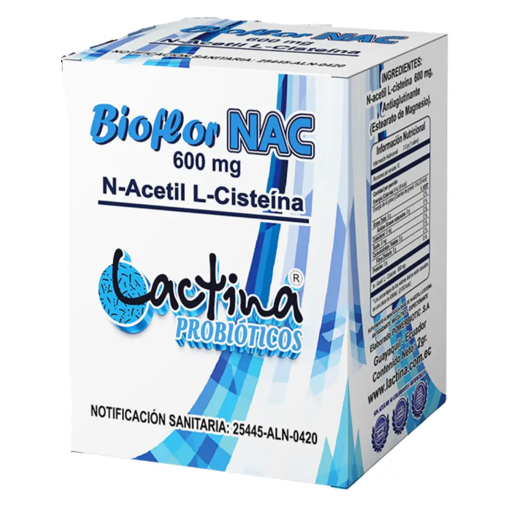 BIOFLOR NAC 10 SOBRES 600 MG N-ACETIL L-CISTEINA LACTINA 