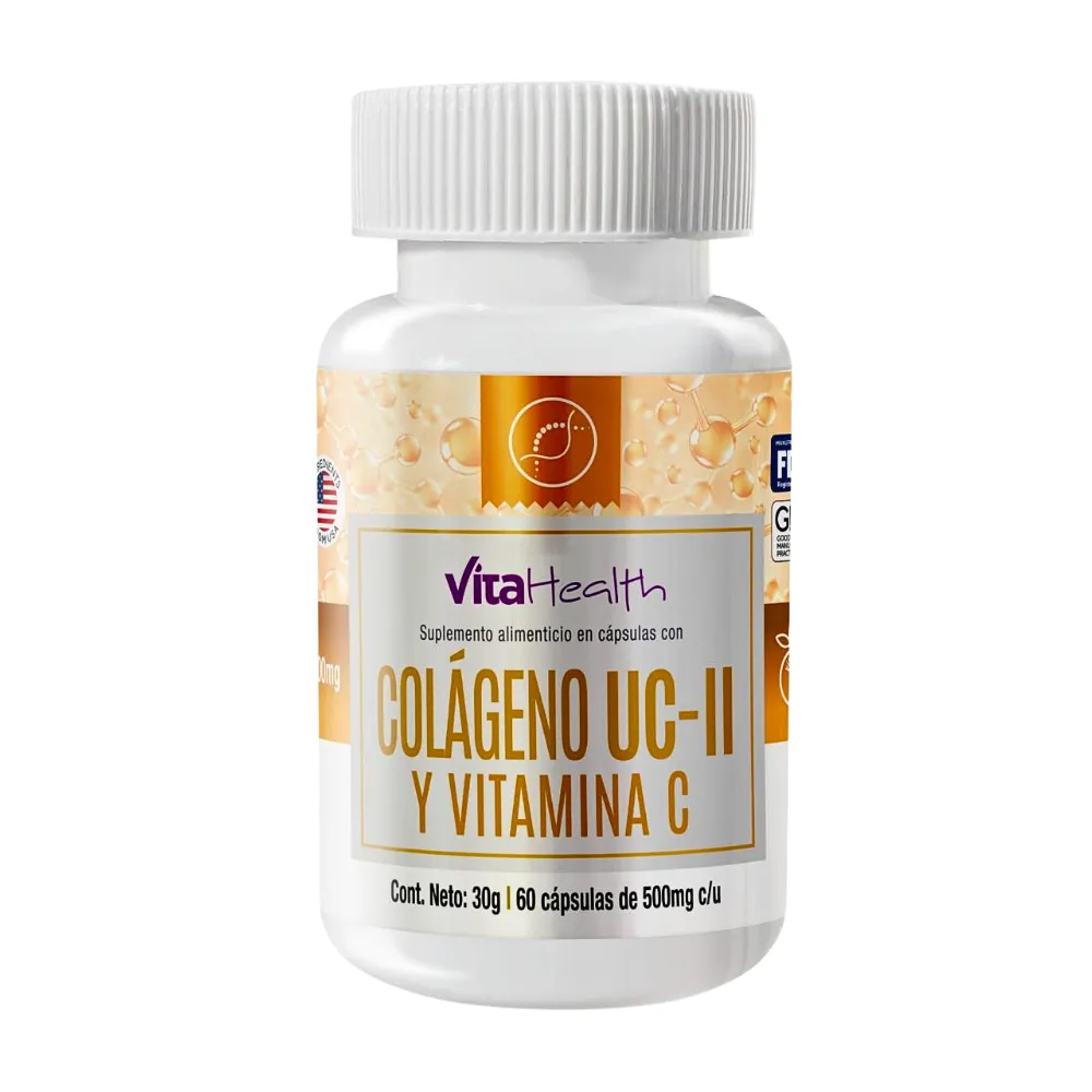 COLAGENO UC-II Y VITAMINA C 60 CAPSULAS 500 MG VITAHEALTH