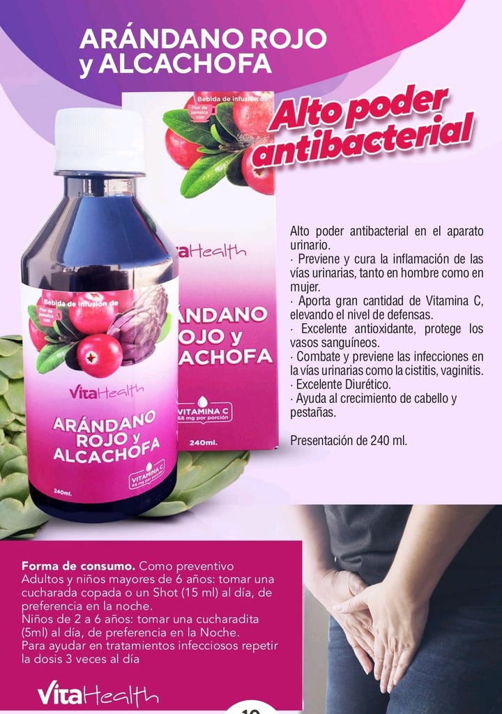 ARANDANO ROJO Y ALCACHOFA JBE. 240ML.