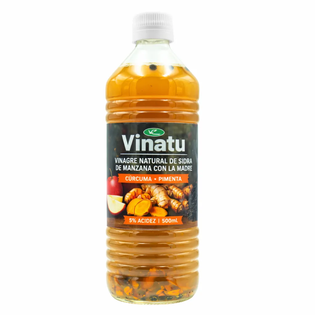 VINAGRE DE MANZANA CURCUMA Y PIMIENTA 500 ML VR