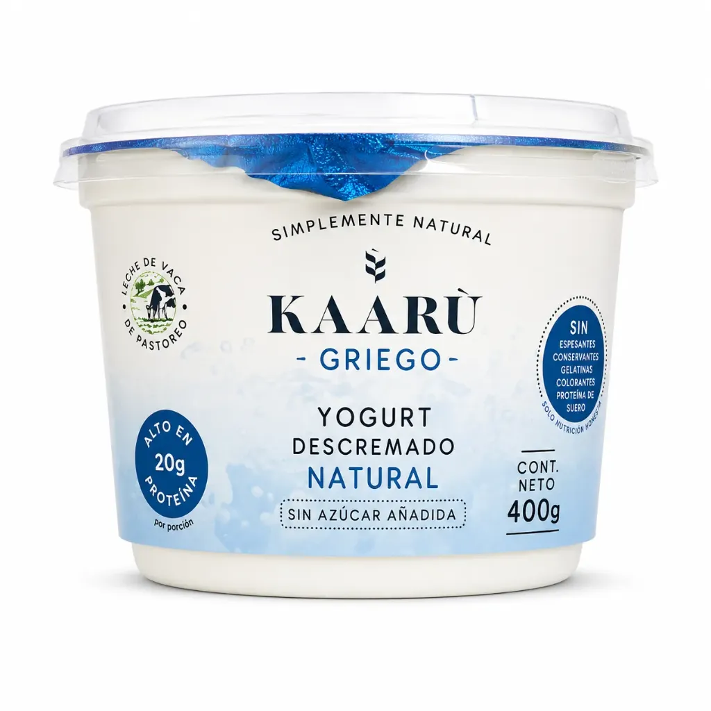 [KAR-0020] YOGURT GRIEGO DESCREMADO NATURAL 400 G KAARU