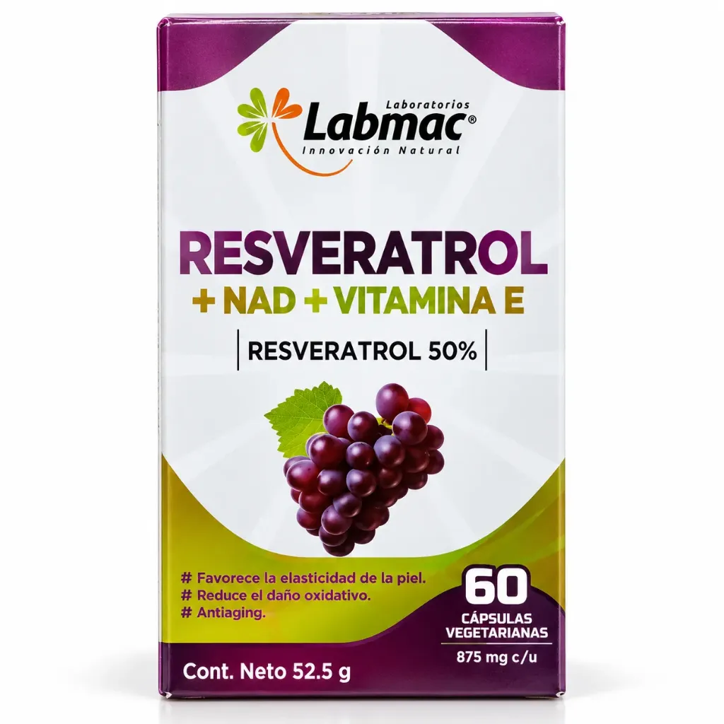 RESVERATROL + NAD + VITAMINA E 60 CAPSULAS LABMAC