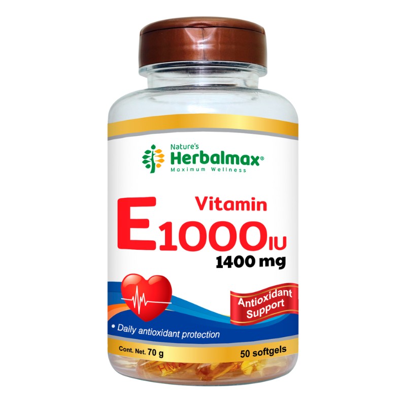 VITAMIN E 1000 IU 50 SOFTGEL 1400 MG HERBALMAX