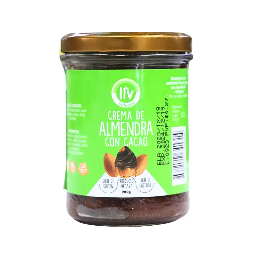 CREMA DE ALMENDRA CON CACAO CHOCOALMOND 200 G LIV