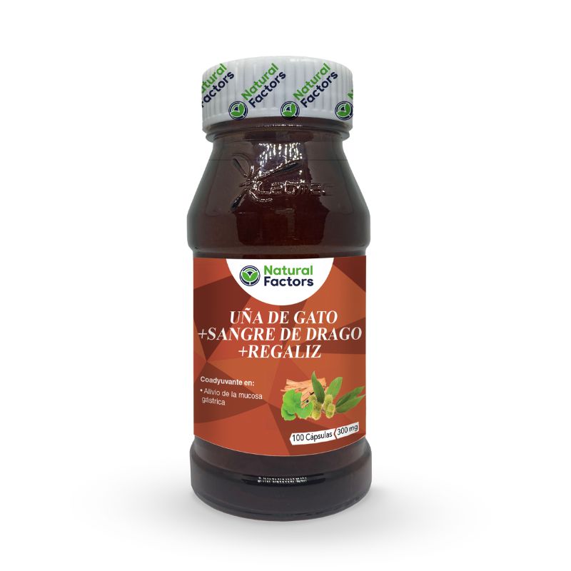 [NTF-0009] UÑA DE GATO + SANGRE DE DRAGO + REGALIZ 100 CAPSULAS FACTORS