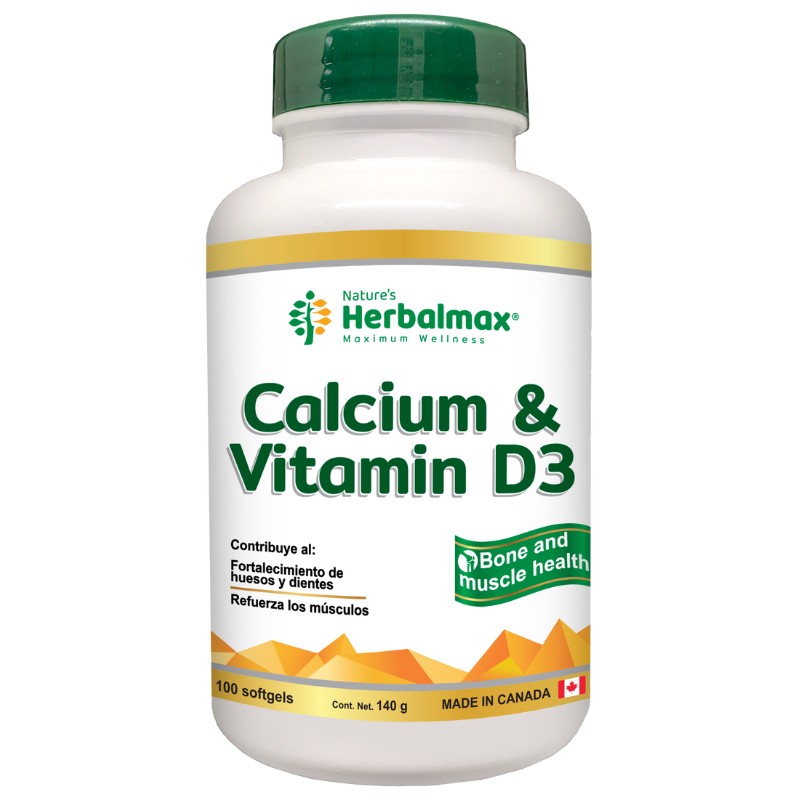 [HMX-0029] CALCIUM & VITAMINA D3 100 SOFTGEL 1400MG HERBALMAX