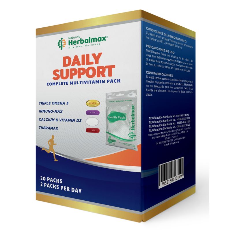 DAILY SUPPORT COMPLETE MULTIVITAMIN PACK 30 SOBRES HERBALMAX 