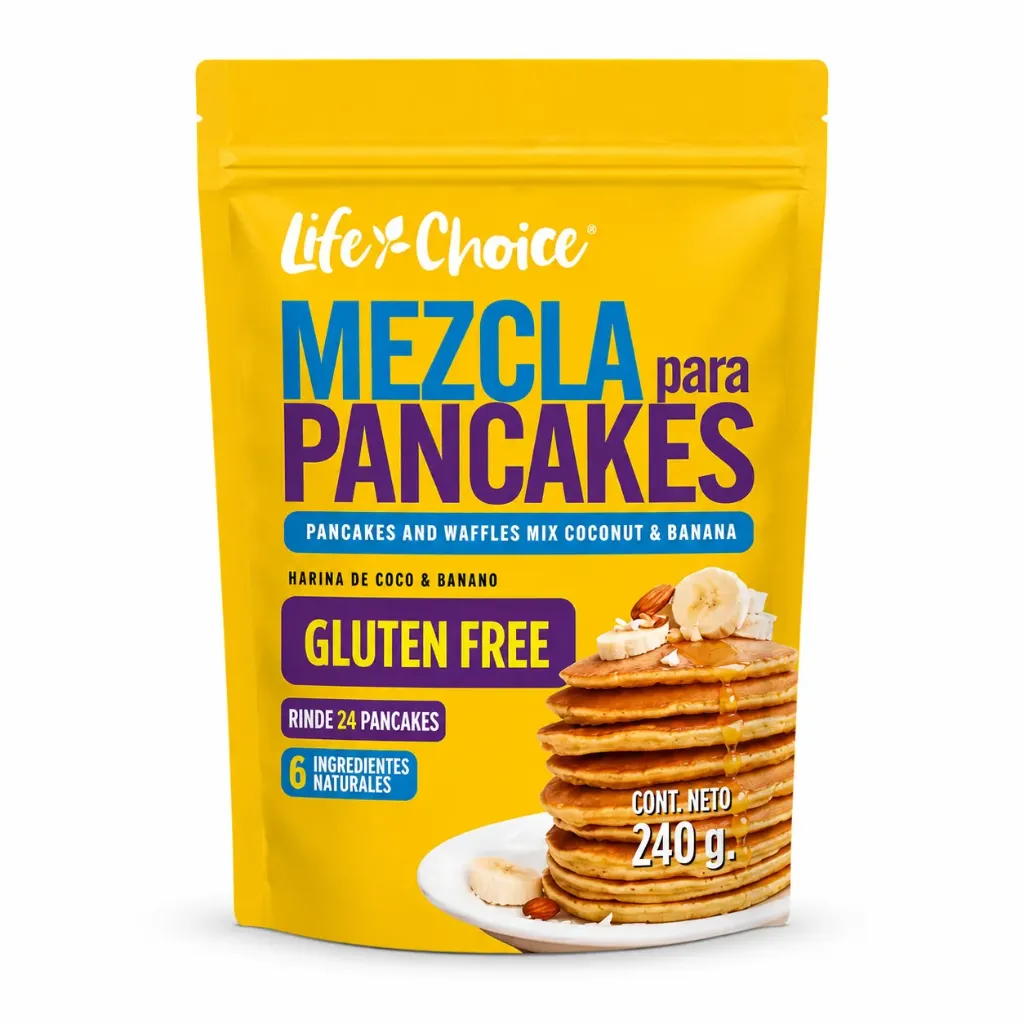 MEZCLA PARA PANCAKES COCO & BANANA 240 G LIFE CHOICE