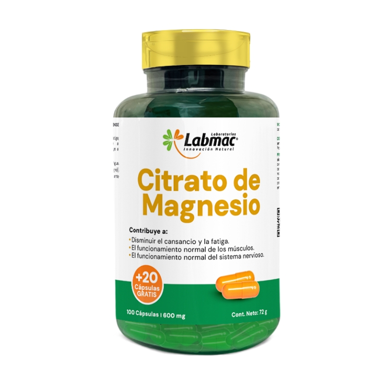 CITRATO DE MAGNESIO 120 CAPSULAS 600 MG LABMAC