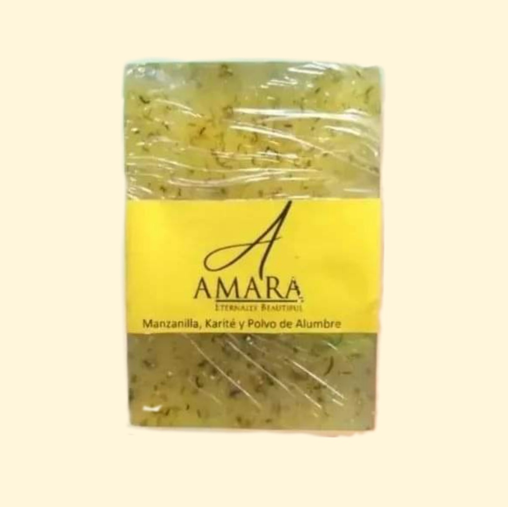 JABON MANZANILLA KARITE + POLVO DE ALUMBRE AMARA