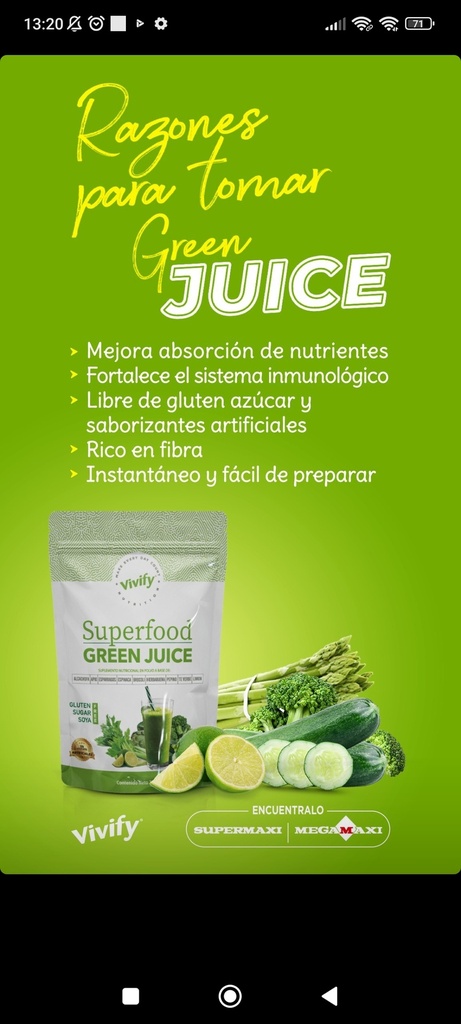 SUPERFOOD GREEN JUICE 350 GR VIVIFY