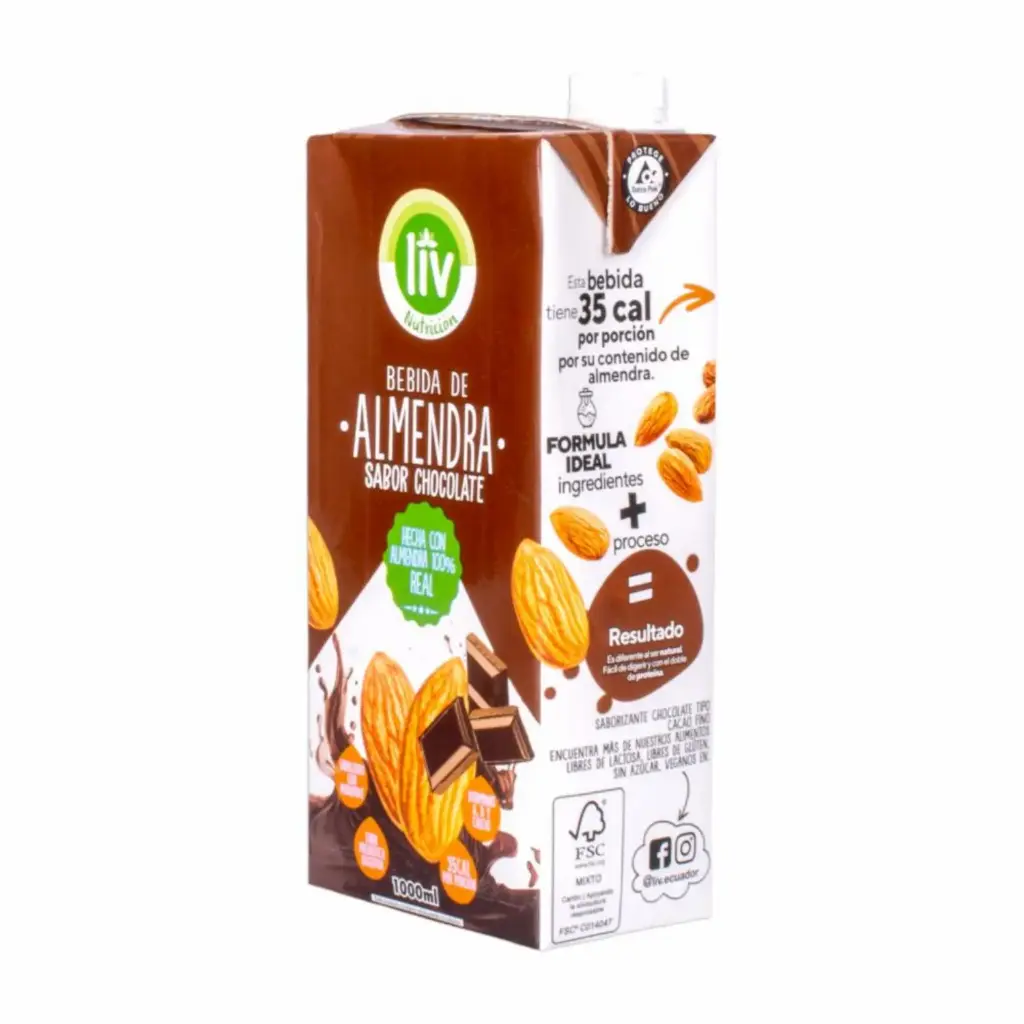 [LIV-0030] BEBIDA DE ALMENDRA TETRAPACK CHOCOLATE 1000 ML LIV
