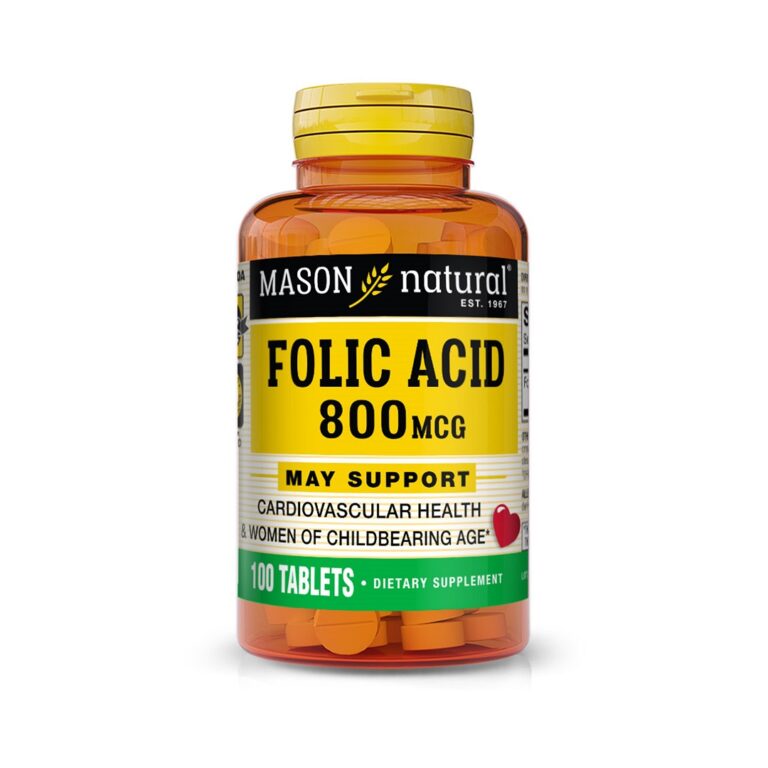 FOLIC ACID 100 TABLETAS 800 MCG MASON