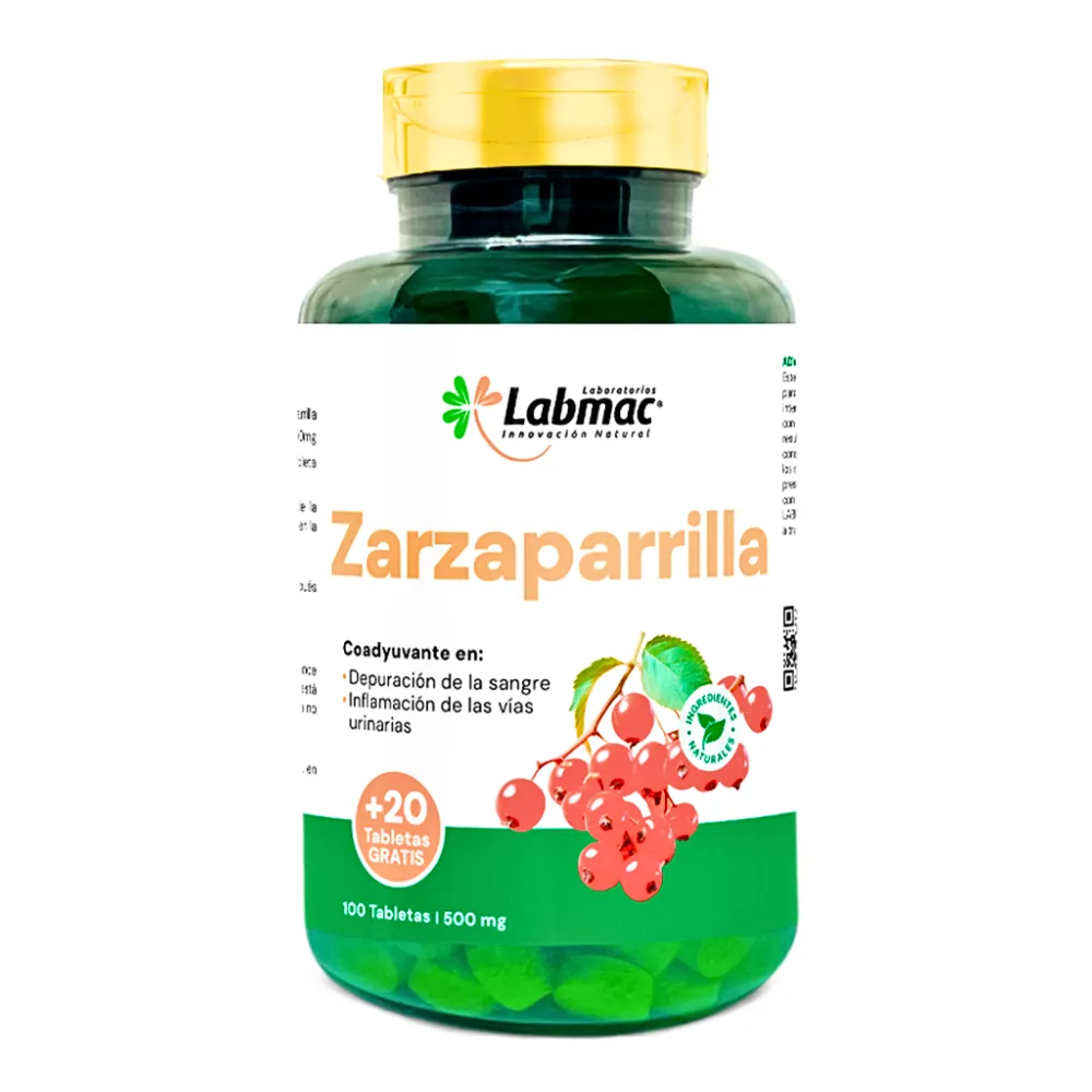 [LBM-0031] ZARZAPARRILLA 120 TABLETAS 500 MG LABMAC