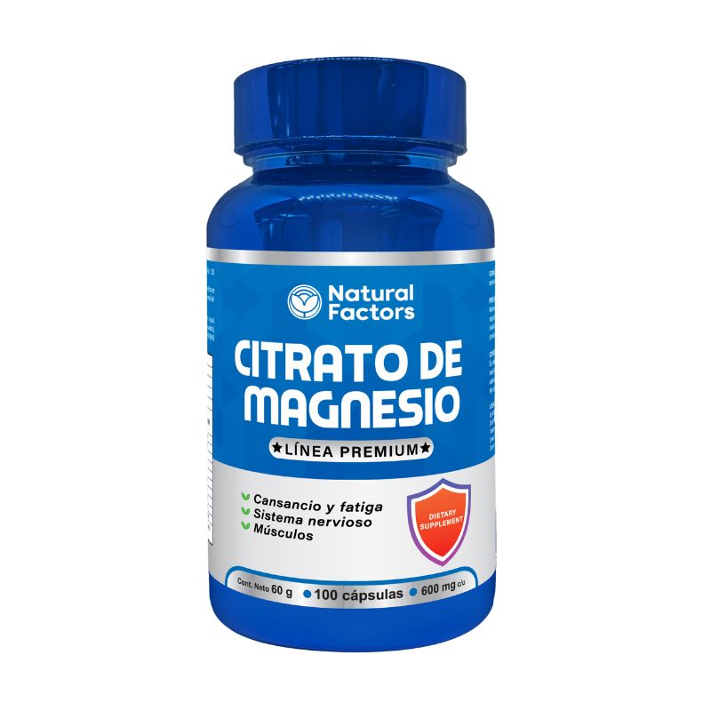 CITRATO DE MAGNESIO 100 CAPSULAS 600 MG FACTORS
