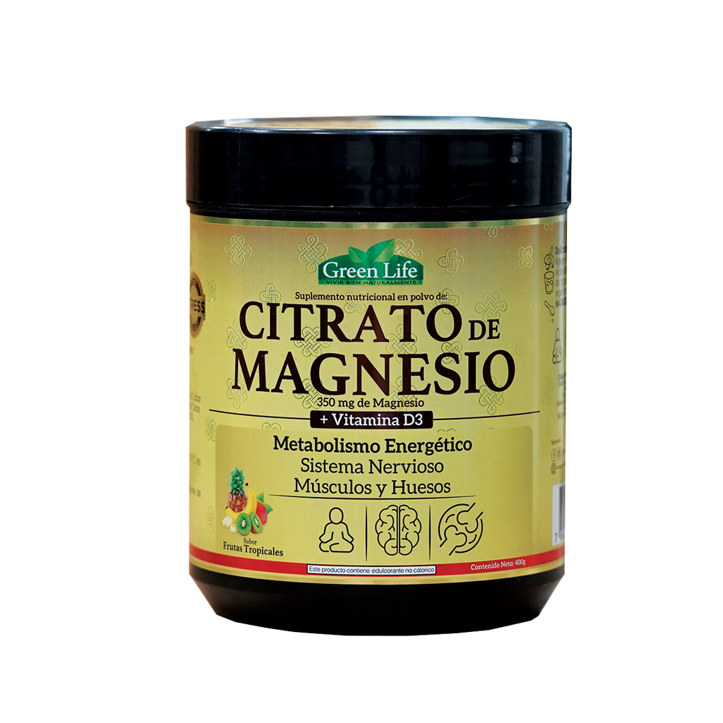 [GLF-0022] CITRATO DE MAGNESIO POLVO 400 G GREEN LIFE