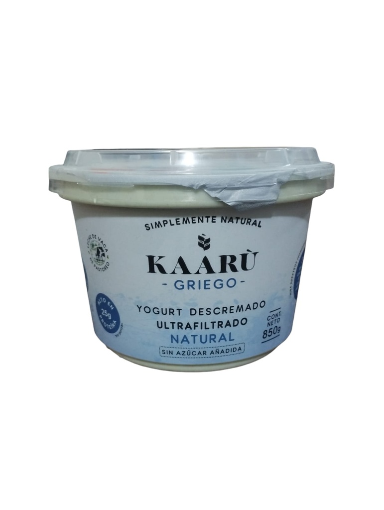 YOGURT GRIEGO DESCREMADO NATURAL 850 G KAARU