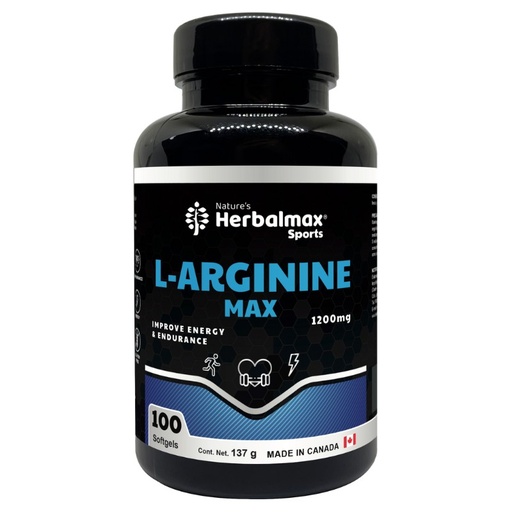 [HMX-0037] L-ARGININE MAX 100 SOFTGEL 1200 MG HERBALMAX