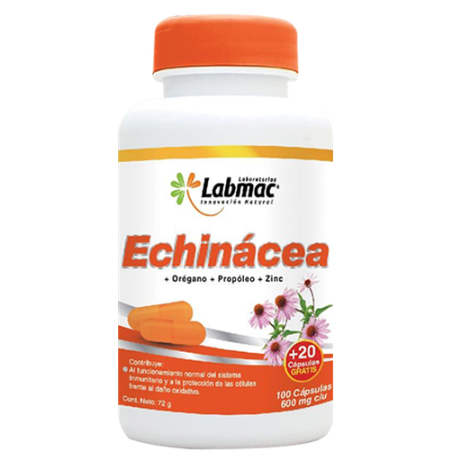 [LBM-0052] ECHINACEA OREGANO PROPOLEO Y ZINC 120 CAPSULAS 600 MG LABMAC 